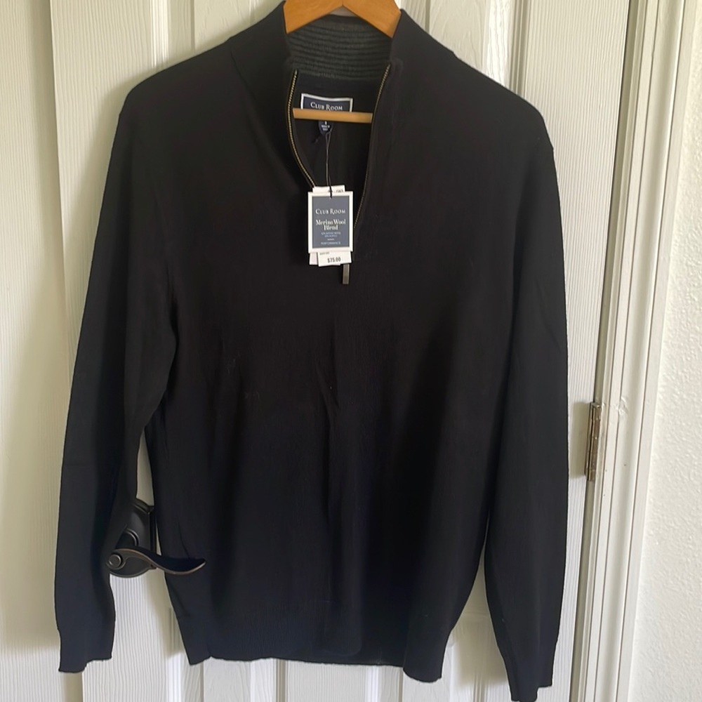 Club Room Men merino wool blend-S-new with tag- long sleeve- lightweight sweater